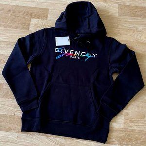 Givenchy Paris Men's Black Hooded Sweatshirt XL